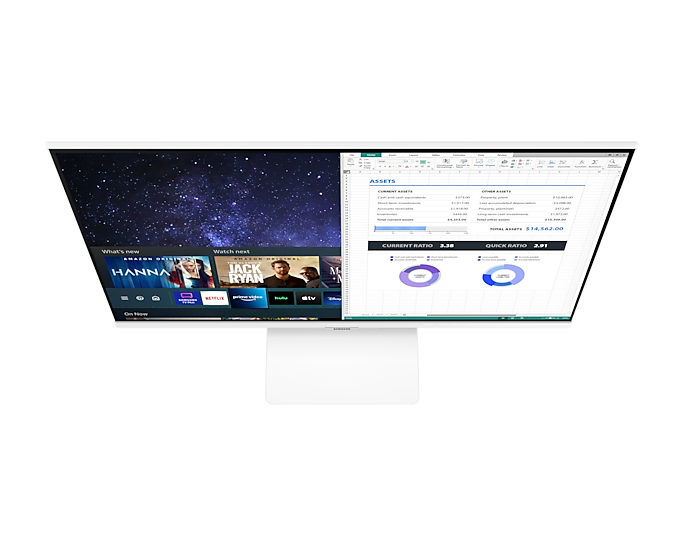 Samsung LS32AM501NUXXU 32'' M50A FHD White Smart Monitor With Speakers & Remote (Renewed)