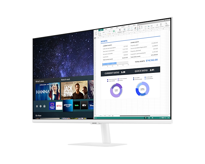 Samsung LS32AM501NUXXU 32'' M50A FHD White Smart Monitor With Speakers & Remote (Renewed)