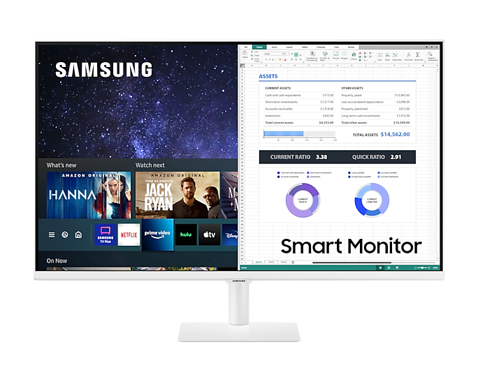 Samsung LS32AM501NUXXU 32'' M50A FHD White Smart Monitor With Speakers & Remote (Renewed)