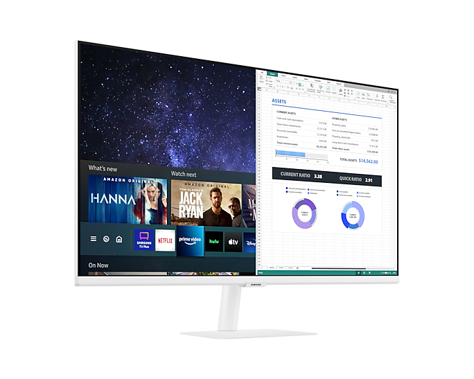 Samsung LS32AM501NUXXU 32'' M50A FHD White Smart Monitor With Speakers & Remote (Renewed)