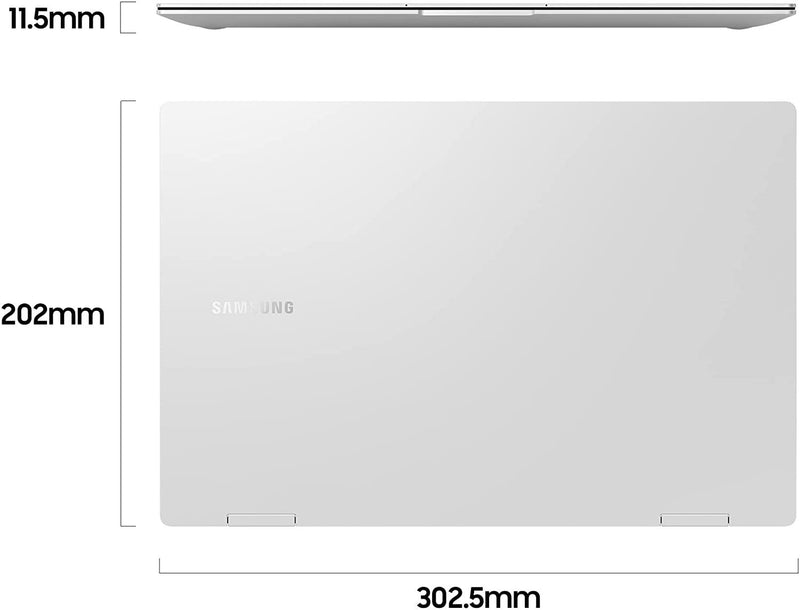 Samsung Galaxy Book2 Pro 360 13.3'' i5 256 GB 8GB Laptop Silver NP930QED-KB1UK (Renewed)