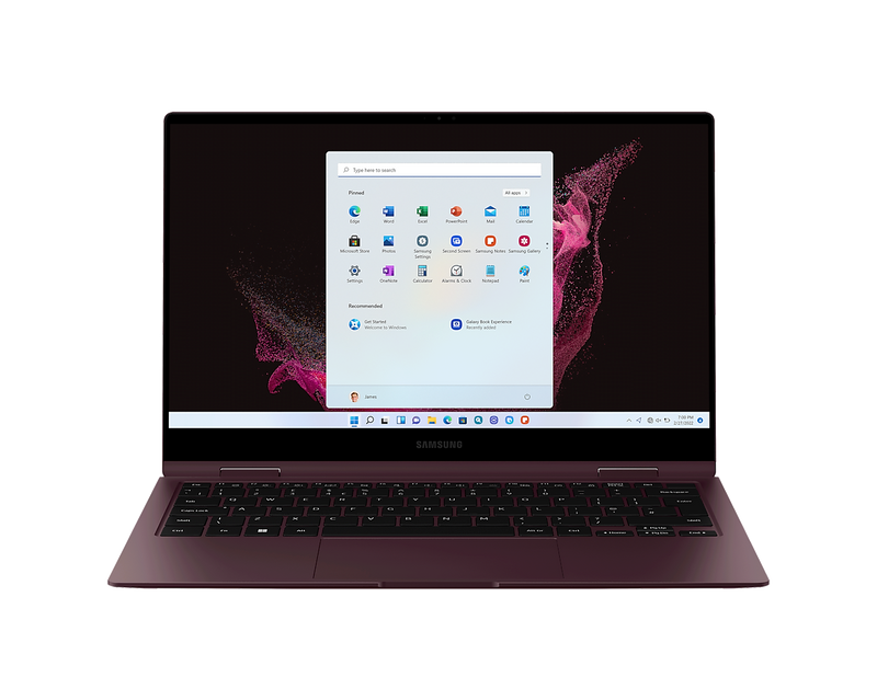 Samsung NP930QED-KH1UK Galaxy Book2 Pro 360 13.3'' i7 512GB 16GB Laptop Burgundy (Renewed)