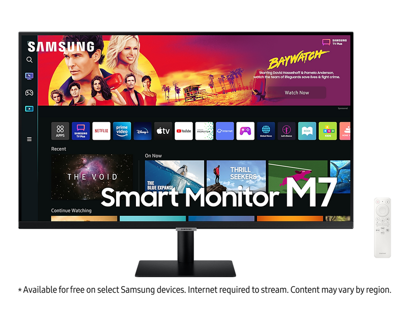 Samsung 32'' Smart Monitor UHD USB-C With Speakers & Remote Black LS32BM700UUXXU (New)