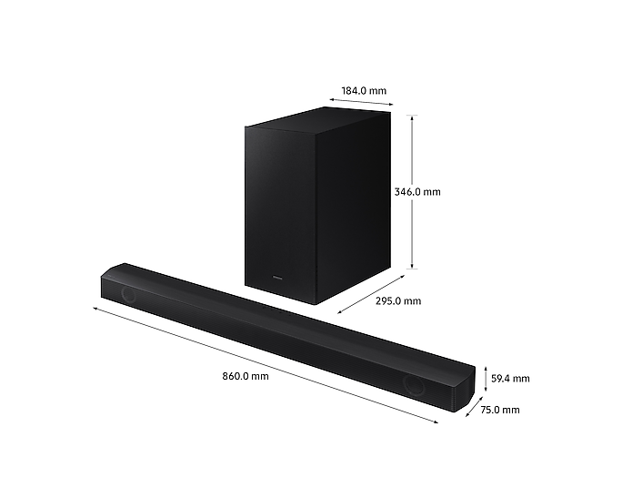 Samsung 2.1Ch 410W Soundbar With Wireless Subwoofer Virtual DTS:X HW-B550/XU (New / Open Box)