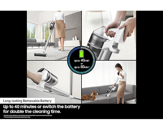 Samsung Cordless Vacuum Cleaner Jet 70 Pet Green 21.6V 40min VS15T7032R1/EU (Renewed)