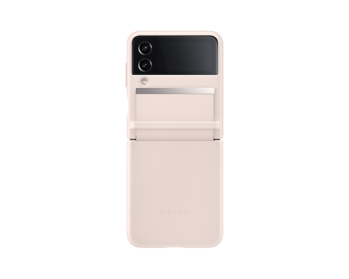 Samsung EF-VF721LPEGWW Flap Leather Mobile Phone Cover For Galaxy Z Flip4 Peach (Renewed)