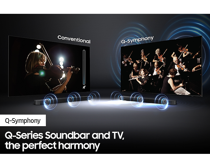 Samsung HW-Q600B/XU Q-Symphony 3.1.2Ch Dolby Atmos Soundbar With Subwoofer (Renewed)