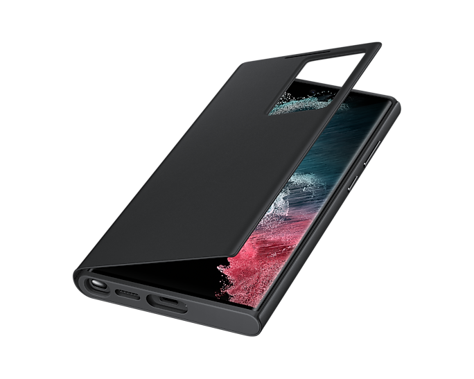 Samsung EF-ZS908CBEGEW Galaxy S22 Ultra Smart Clear View Cover Black (Renewed)