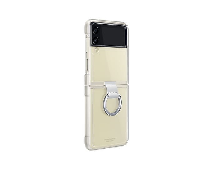 Samsung EF-QF711CTEGWW Galaxy Z Flip3 5G Clear Cover With Ring Transparent (Renewed)
