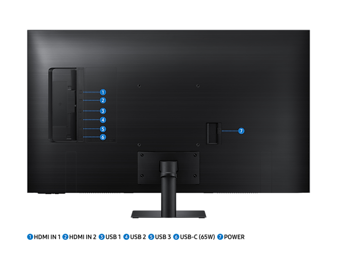Samsung 43'' UHD USB-C Smart Monitor With Speakers & Remote Black LS43BM700UUXXU (Renewed)