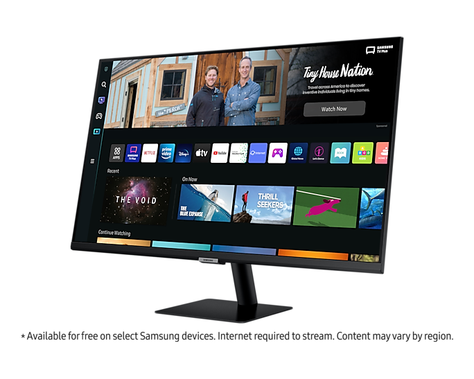 Samsung Smart Monitor 27'' Full HD With Speakers & Remote LS27BM500EUXXU Black (Renewed)