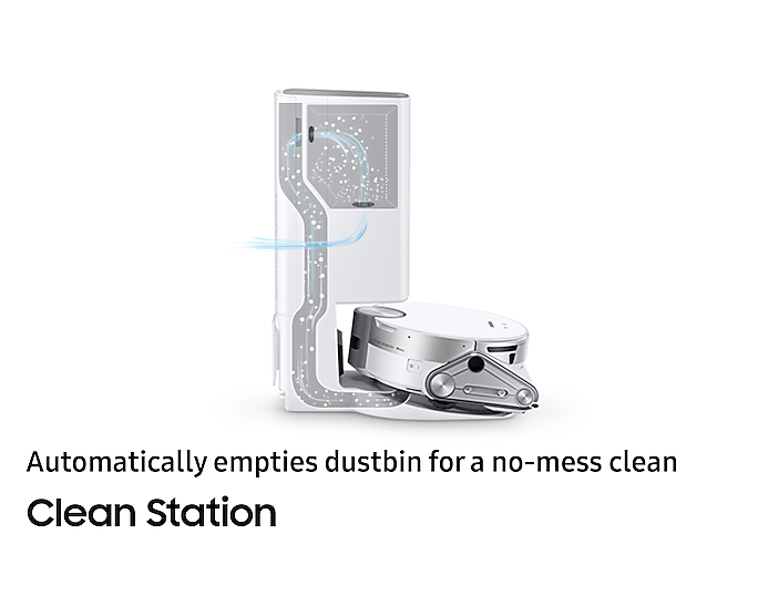 Samsung Robot Vacuum Cleaner Jet Bot AI+ Built-In Clean Station VR50T95735W/EU (Renewed)