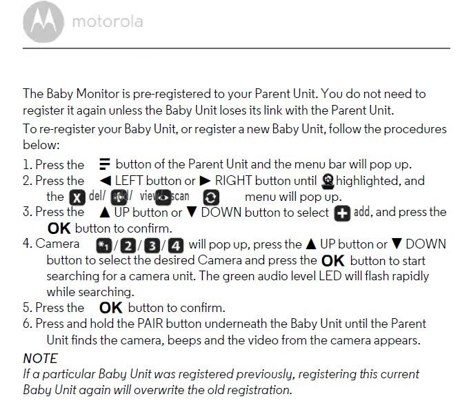 Motorola Digital Baby Monitor Video Sound Camera Colour Zoom Pan MBP38S (Renewed)