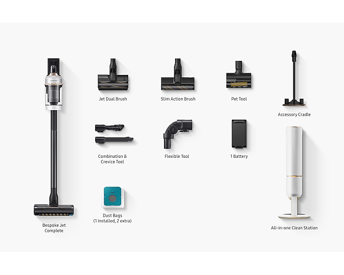 Samsung Vacuum Cleaner Bespoke Jet Complete Misty White VS20A95843W/EU (New)
