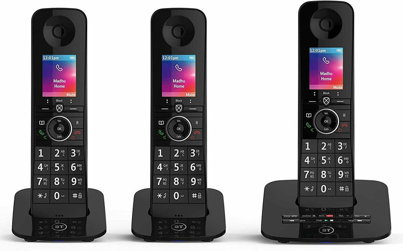 BT Premium Trio Digital Cordless Home Phone With 100% Nuisance Call Blocking (Renewed)