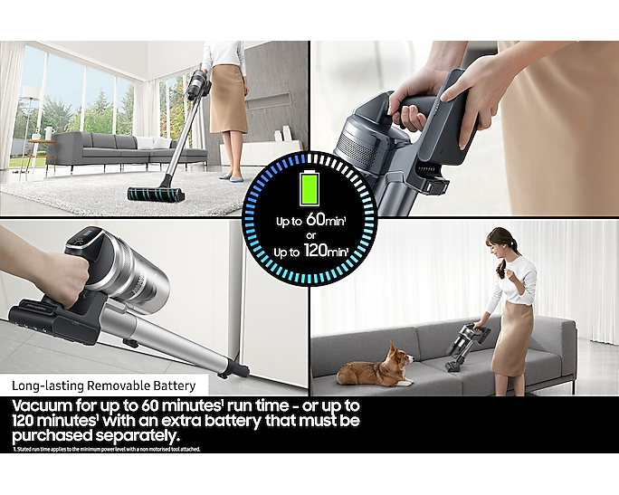 Samsung Jet 75 Black Cordless Stick Vacuum Cleaner Max 200W Power VS20B7551BF/EU (New / Open Box)