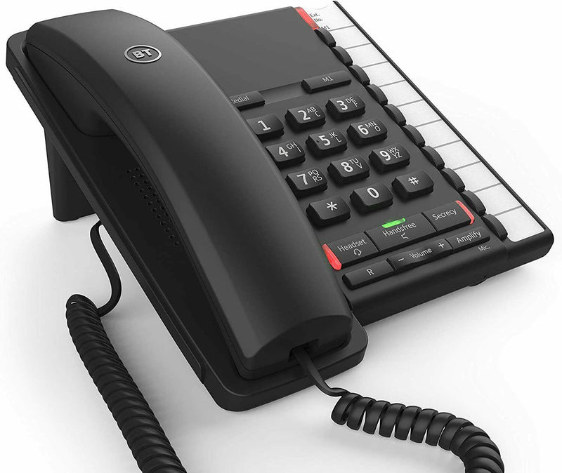 BT Converse 2200 Corded Telephone With Speakerphone Black - 040208 (Renewed)