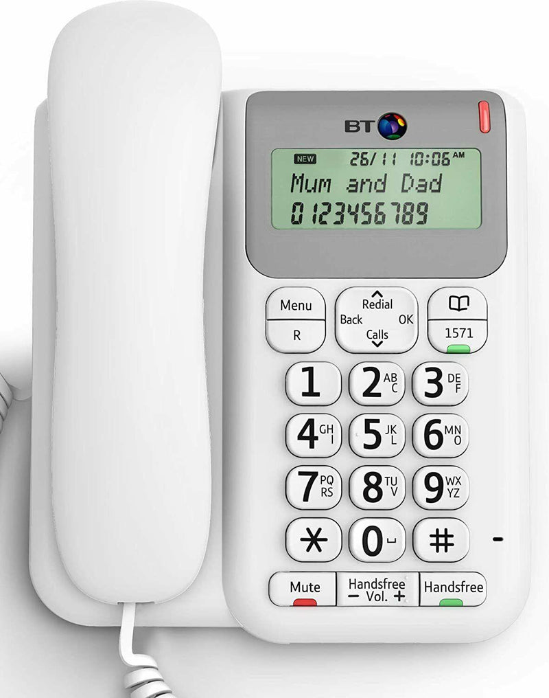 BT Decor 2200 Corded Telephone White (Renewed)