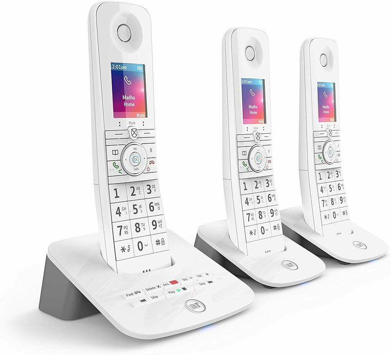 BT Premium Trio Digital Cordless Phone 100% Nuisance Call Blocking White (Renewed)