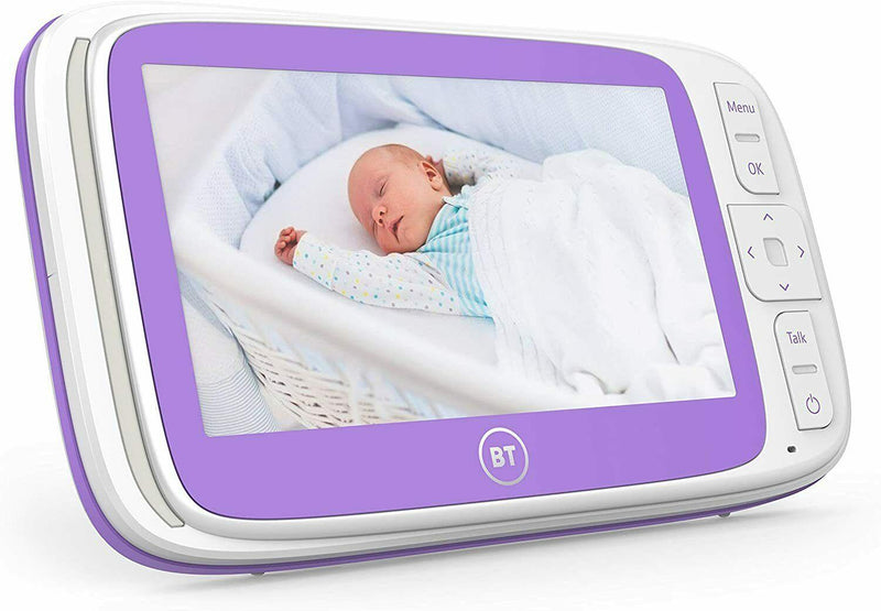 BT Video Baby Monitor 6000 With 5'' Colour Screen 5 Lullabies And Remote Control (Renewed)