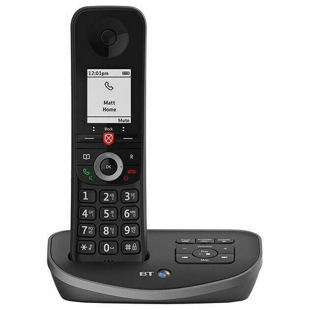 BT Digital Cordless Home Phone Advanced Z Single Advanced Call Blocker Black (Renewed)