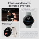 Google Pixel Watch LTE 41mm Polished Silver Stainless Steel Chalk Active Band (Renewed)