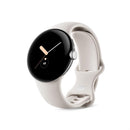 Google Pixel Watch LTE 41mm Polished Silver Stainless Steel Chalk Active Band (Renewed)