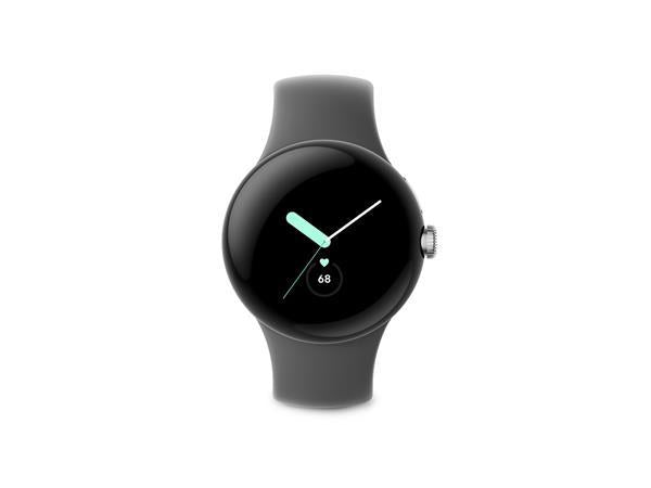 Google Pixel Watch LTE 41mm Polished Silver Stainless Steel Charcoal Active Band (New / Open Box)