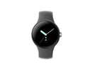 Google Pixel Watch LTE 41mm Polished Silver Stainless Steel Charcoal Active Band (Renewed)