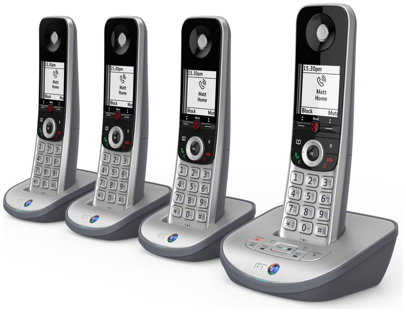 BT Advanced Z Quad Digital Cordless Phone Answering Machine Call Blocking Silver (Renewed)