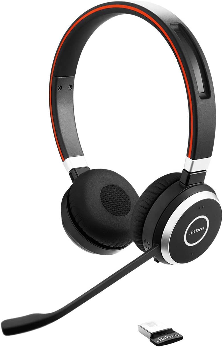 Jabra Evolve 65 MS Certified Wireless Stereo On-Ear Headset Noise-Cancelling (Renewed)