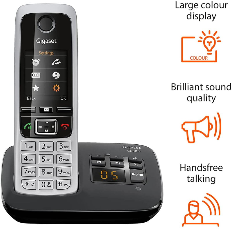 Gigaset C630A Duo DECT Cordless Phone With Answering Machine (Renewed)