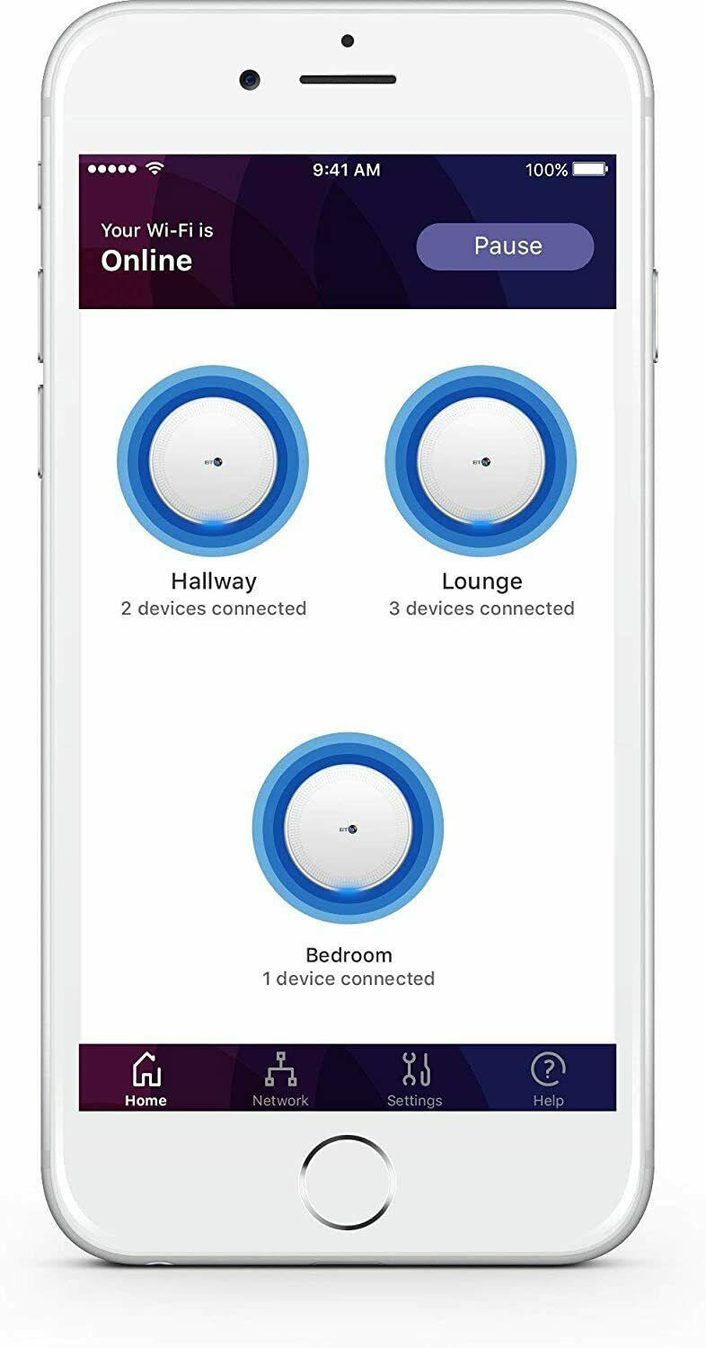 BT Whole Home Wi-Fi 3 Disc Set Seamless Super-Fast Wi-Fi Everywhere - 088269 (Renewed)