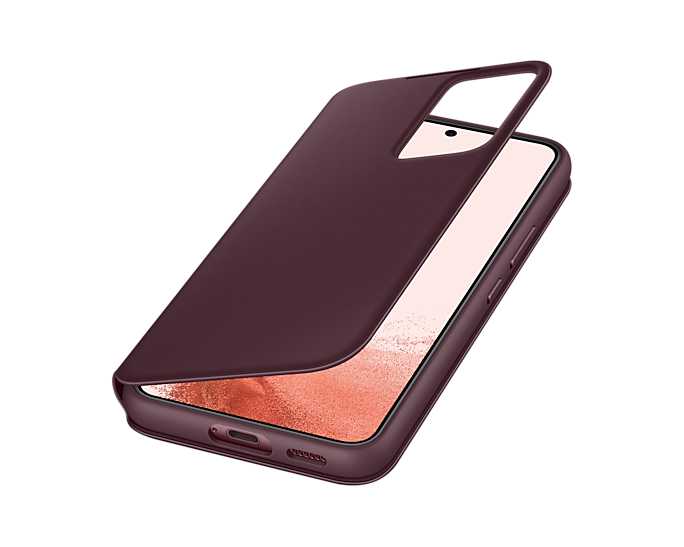 Samsung Galaxy S22 Smart Clear View Cover Burgundy EF-ZS901CEEGEW (Renewed)