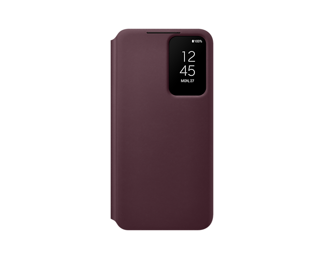 Samsung Galaxy S22 Smart Clear View Cover Burgundy EF-ZS901CEEGEW (Renewed)