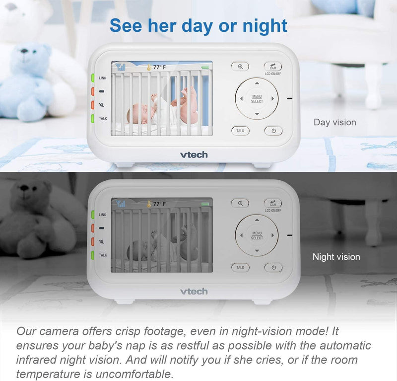 VTech VM3252 2.8'' Digital Video Baby Monitor Night Vision Volume Control (New)