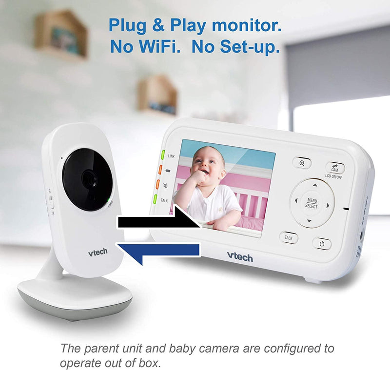 VTech VM3252 2.8'' Digital Video Baby Monitor Night Vision Volume Control (New)