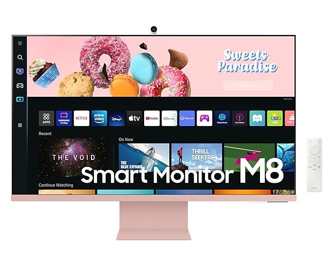 Samsung 32'' Smart Monitor M80B UHD Speakers & Remote Pink LS32BM80PUUXXU (New / Open Box)