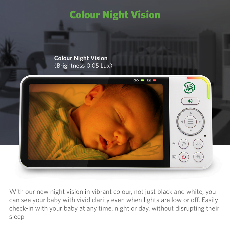 LeapFrog LF915HD Video Baby Monitor 5'' Pan & Tilt Night Light Two-Way Intercom (Renewed)