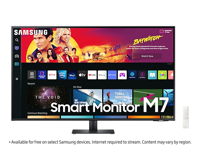 Samsung 43'' UHD USB-C Smart Monitor With Speakers & Remote Black LS43BM700UUXXU (New)