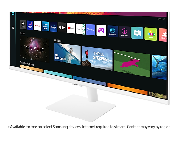 Samsung Smart Monitor 32'' UHD USB-C With Speakers & Remote LS32BM701UUXXU White (New)