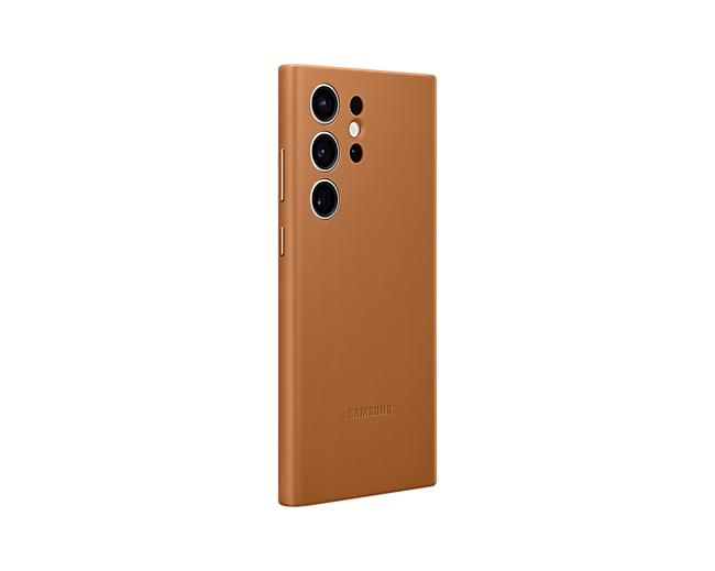 Samsung Galaxy S23 Ultra Leather Mobile Phone Cover Camel EF-VS918LAEGWW (Renewed)