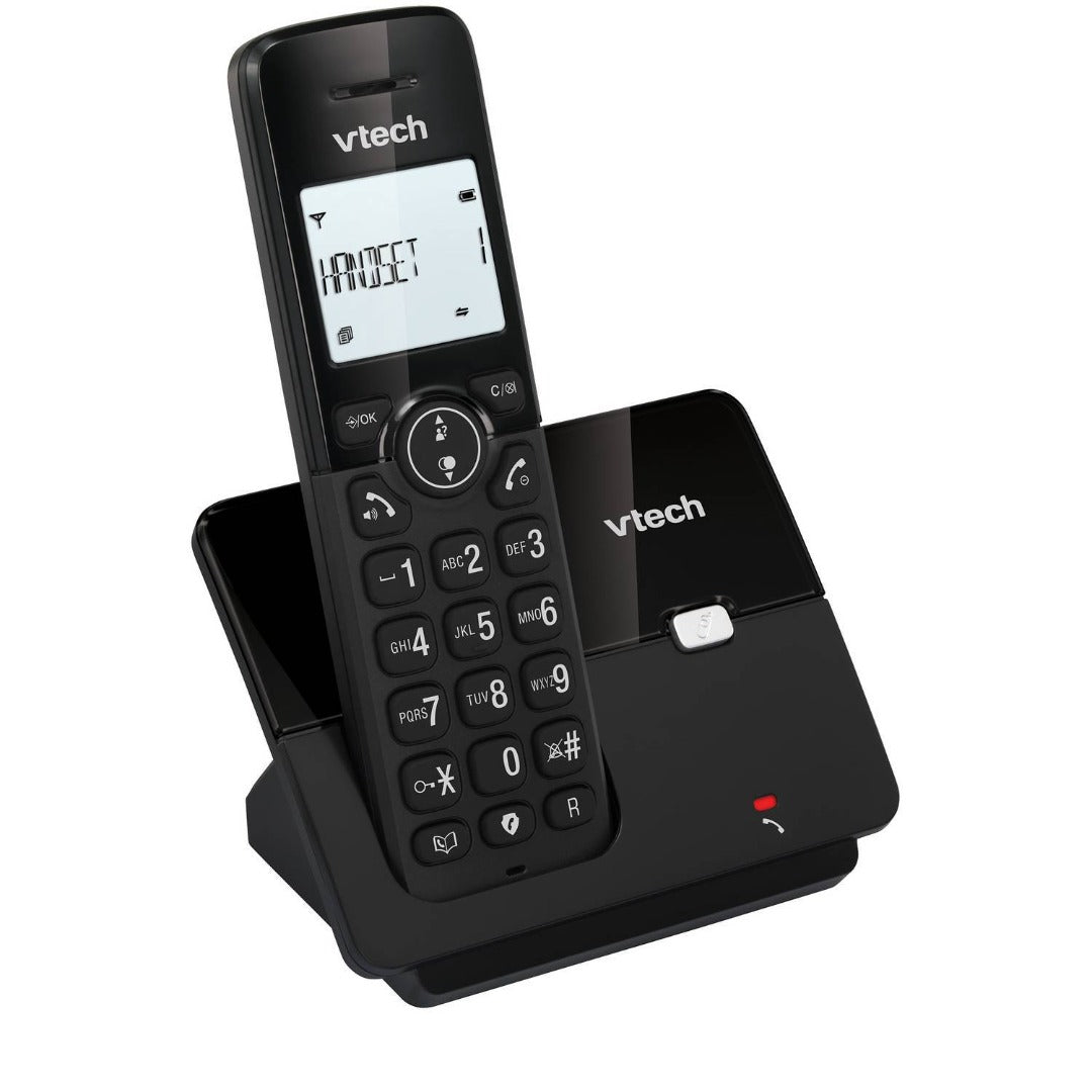 VTech CS2000 Single Digital Cordless Home Telephone DECT Caller ID Black (Renewed)