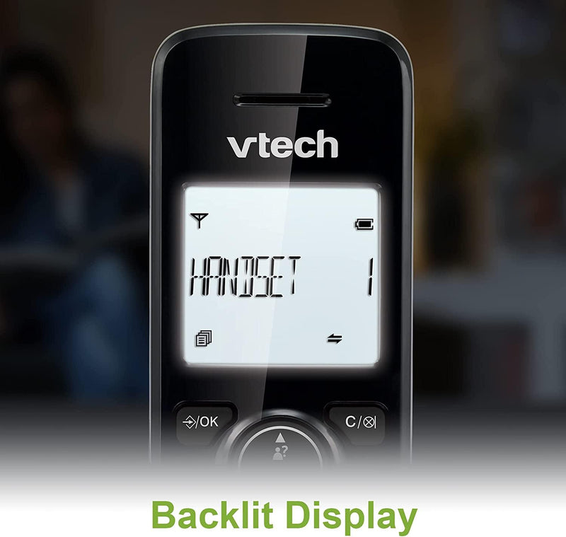 VTech CS2000 Single Digital Cordless Home Telephone DECT Caller ID Black (Renewed)