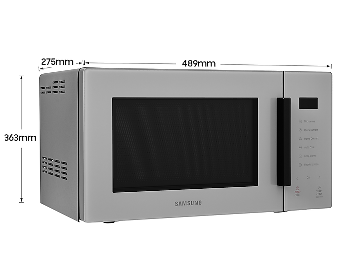 Samsung 23L Solo Microwave Oven 800W Glass Front Slate Gray MS23T5018AG/EU (New)