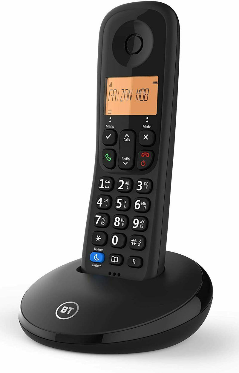 BT Digital Cordless Home Phone Everyday Single Basic Call Blocking Black (New)