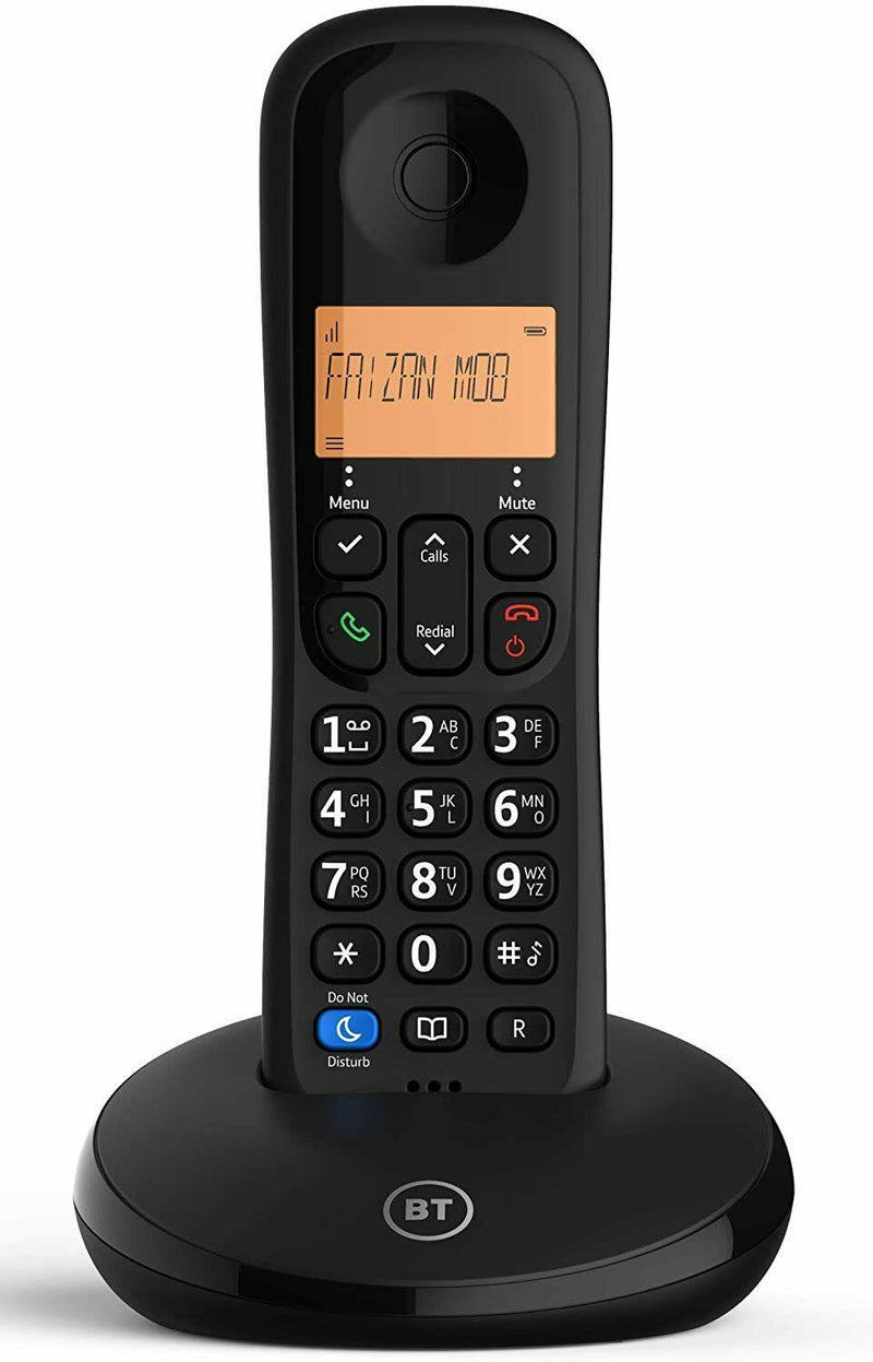 BT Digital Cordless Home Phone Everyday Single Basic Call Blocking Black (New)