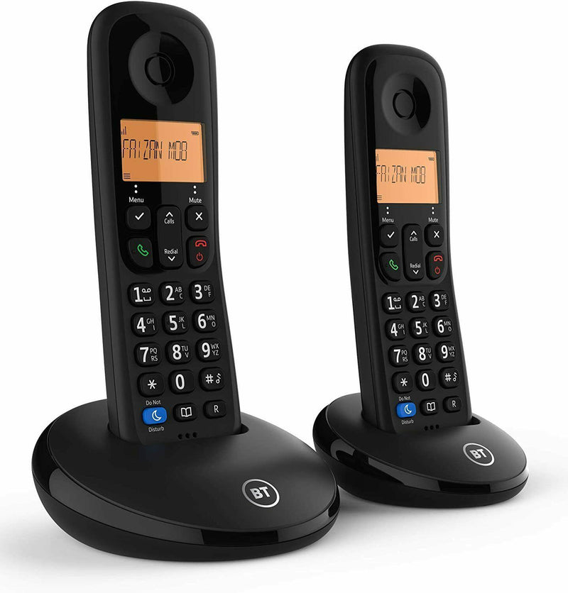BT Digital Cordless Home Phone Everyday Twin Basic Call Blocking Black (New)