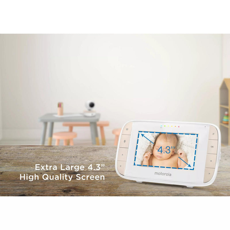 Motorola MBP44 Digital Audio & Video Baby Monitor 4.3'' Screen Zoom Night Vision (Renewed)