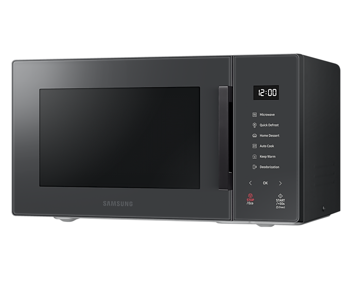Samsung Solo Microwave Glass Front 23L Charcoal 800W MS23T5018AC/EU (Renewed)